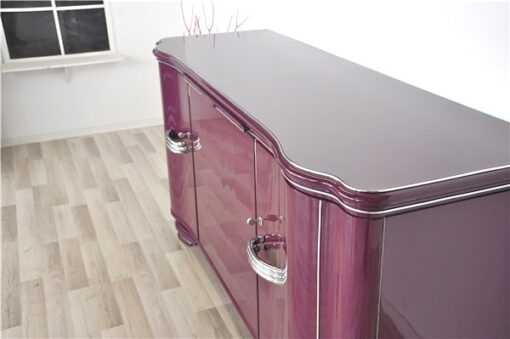 Hochglanzlack in Flieder / Lila, Art Deco SIdeboard