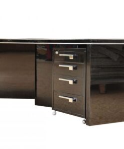 Formschoener Art Deco Schreibtisch, Frankreich, Rollcontainer
