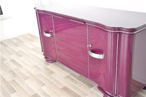 Hochglanzlack in Flieder / Lila, Art Deco SIdeboard