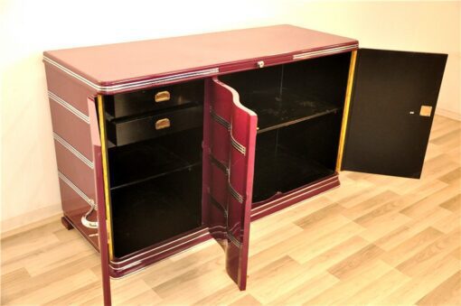 Art Deco Sideboard, Fleider, Chromgriffe