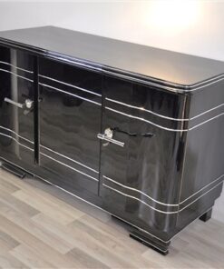 Art Deco Chromliner, Sideboard, Klavierlack