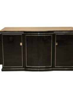 Art Deco Sideboard, New York, 1935, Hochglanzschwarz, tolles Innenleben