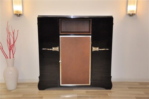 Art Deco Highboard, Stauraum, Lederplatte