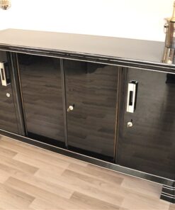 Art Deco Sideboard, Saarland, Hochglanzschwarz