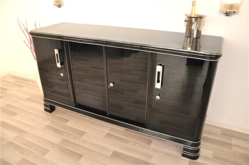 Art Deco Sideboard, Saarland, Hochglanzschwarz