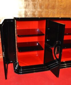 Art Deco Sideboard, rotes Innenlben, Eyecatcher