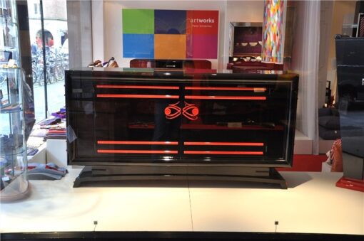 Art Deco Sideboard, tolle rote Verzierungen