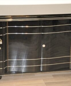 Art Deco Sideboard XXL, hochglanzschwarzes Finish