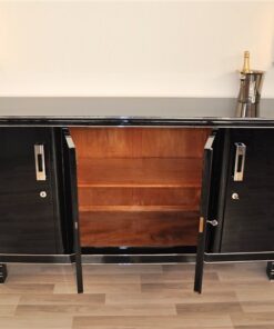 Art Deco Sideboard, Saarland, Hochglanzschwarz