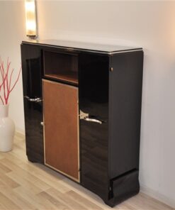 Art Deco Highboard, Stauraum, Lederplatte