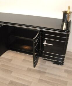 Art Deco Sideboard XXL, hochglanzschwarzes Finish