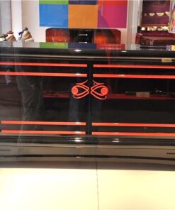 Art Deco Sideboard, tolle rote Verzierungen