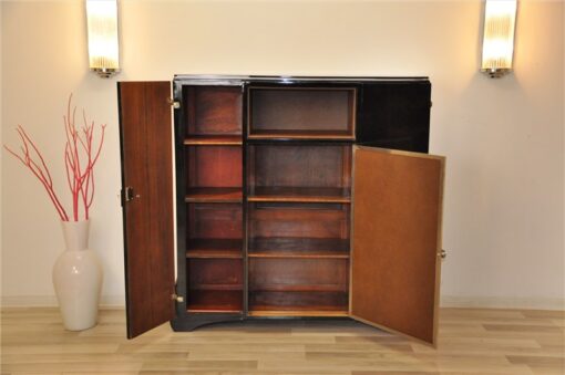 Art Deco Highboard, Stauraum, Lederplatte