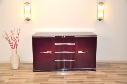 Art Deco Sideboard, Fleider, Chromgriffe