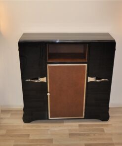 Art Deco Highboard, Stauraum, Lederplatte