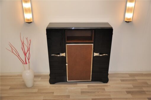 Art Deco Highboard, Stauraum, Lederplatte