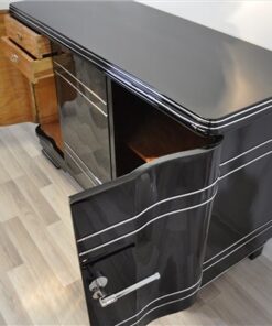 Art Deco Chromliner, Sideboard, Klavierlack