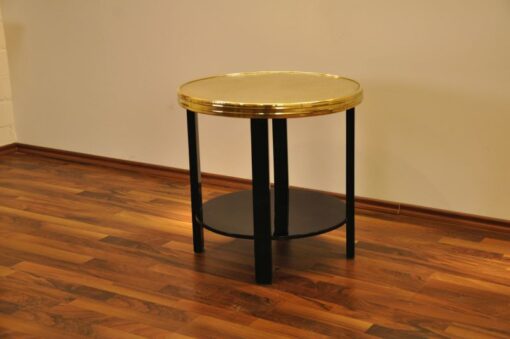 Art Deco Beistelltisch, goldene Platte
