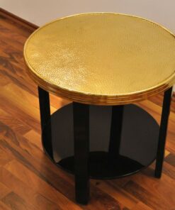 Art Deco Beistelltisch, goldene Platte