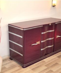 Art Deco Sideboard, Fleider, Chromgriffe