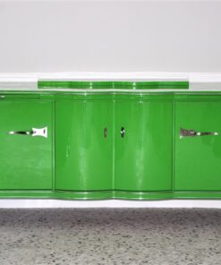 Art Deco Sideboard, Giftgrün, feinste Details