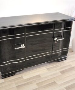 Art Deco Chromliner, Sideboard, Klavierlack