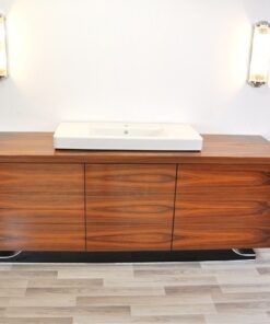 Art Deco XXl-Waschtisch, Santos-Palisanderholz, Villeroy&Boch, hochglanzschwarzer Fuß, einzigartiges Design