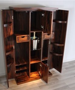 Art Deco Barschrank, Palisanderholz, wundervolle Maserung, viel Stauraum, edeles Design, absoluter Hingucker