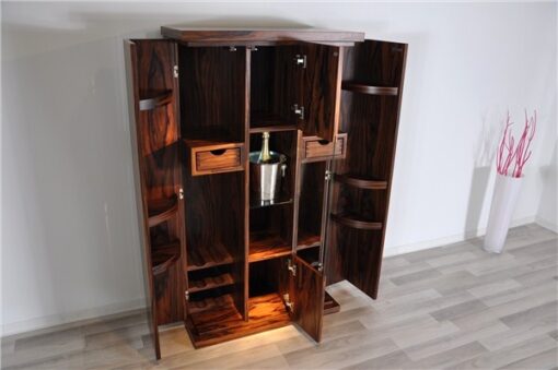 Art Deco Barschrank, Palisanderholz, wundervolle Maserung, viel Stauraum, edeles Design, absoluter Hingucker