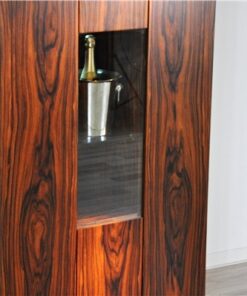 Art Deco Barschrank, Palisanderholz, wundervolle Maserung, viel Stauraum, edeles Design, absoluter Hingucker