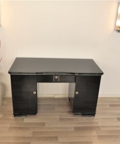 Art Deco Schreibtisch, Klavierlack, Lacobellglasplatte, Abschliessbar, schlichtes Design