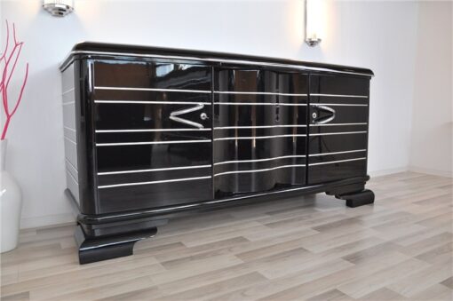 Art Deco Sideboard, Chromliner, Klavierlack, tolle Griffe, viel Stauraum, absoluter Eyecatcher