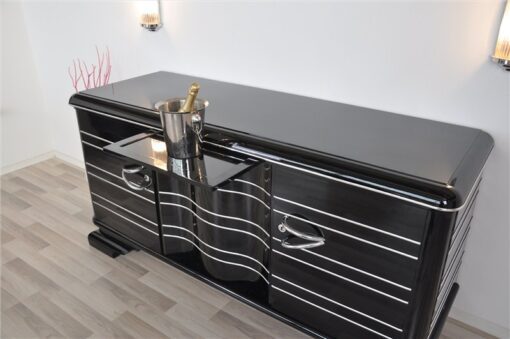 Art Deco Sideboard, Chromliner, Klavierlack, tolle Griffe, viel Stauraum, absoluter Eyecatcher