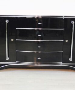Art Deco Sideboard, Extra Groß, große Chromgriffe, französischer Fuß, feine Details, viel Stauraum
