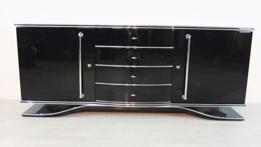 Art Deco Sideboard, Extra Groß, große Chromgriffe, französischer Fuß, feine Details, viel Stauraum