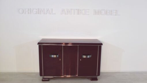 Art Deco Sideboard, außergewoenliche Farbe, Metallic-Violett, große Chromgriffe