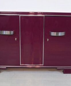 Art Deco Sideboard, außergewoenliche Farbe, Metallic-Violett, große Chromgriffe