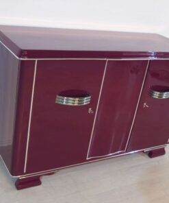 Art Deco Sideboard, außergewoenliche Farbe, Metallic-Violett, große Chromgriffe