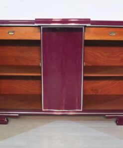 Art Deco Sideboard, außergewoenliche Farbe, Metallic-Violett, große Chromgriffe