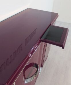Art Deco Sideboard, außergewoenliche Farbe, Metallic-Violett, große Chromgriffe