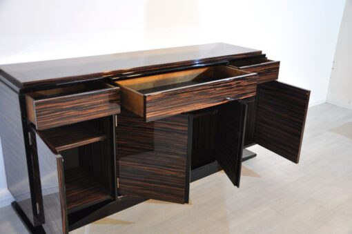 Wundervolles Art Deco Markassar-Sideboard, einzigartiges Holzfurnier