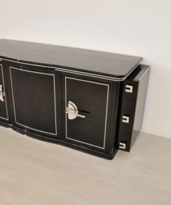 seltenes Art Deco Sideboard abwechslungsreiche Lackierung - Hochglanzschwarzer Klavierlack große Chromgriffe edeles und unverwechselbares Design