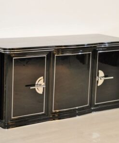 seltenes Art Deco Sideboard abwechslungsreiche Lackierung - Hochglanzschwarzer Klavierlack große Chromgriffe edeles und unverwechselbares Design