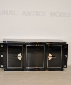 seltenes Art Deco Sideboard abwechslungsreiche Lackierung - Hochglanzschwarzer Klavierlack große Chromgriffe edeles und unverwechselbares Design