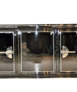 seltenes Art Deco Sideboard abwechslungsreiche Lackierung - Hochglanzschwarzer Klavierlack große Chromgriffe edeles und unverwechselbares Design