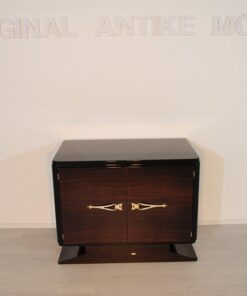 Art Deco, Kommode, Makassar, Furnier, Messing, Griffe, Klavierlack, Antik, Originalmöbel, sauberes Innenleben, Stauraum, einzigartiges Design