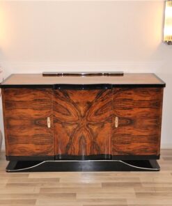 Art Deco, Sideboard, Walnuss, geschwungen, geformt, tolle Form, einzigartiges Holz, Holz, Wohnzimmer, Stauraum, Hochglanz