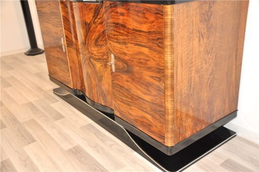 Art Deco, Sideboard, Walnuss, geschwungen, geformt, tolle Form, einzigartiges Holz, Holz, Wohnzimmer, Stauraum, Hochglanz