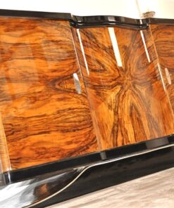 Art Deco, Sideboard, Walnuss, geschwungen, geformt, tolle Form, einzigartiges Holz, Holz, Wohnzimmer, Stauraum, Hochglanz