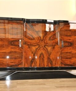 Art Deco, Sideboard, Walnuss, geschwungen, geformt, tolle Form, einzigartiges Holz, Holz, Wohnzimmer, Stauraum, Hochglanz